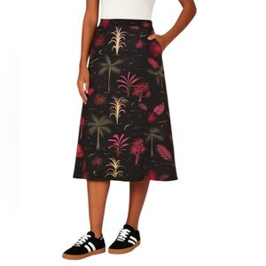 Marine Layer - Hemp Blend Midi Skirt Tropical Print Sz 6